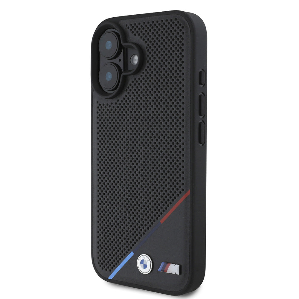 BMW iPhone 16 Plus Orjinal Lisanslı Magsafe Şarj Özellikli M Logolu Üç Çizgili Delikli Deri Telefon Kılıfı-2 BMW iPhone 16 Plus Orjinal Lisanslı Magsafe Şarj Özellikli M Logolu Üç Çizgili Delikli Deri Telefon Kılıfı-2